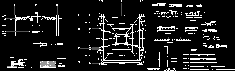 projeto de quiosque com estrutura de aço