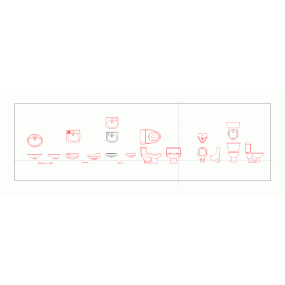 Artefactos Sanitarios 2D en AutoCAD