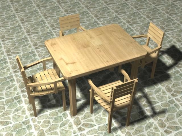 Terrace table 90 x120 cm 4 chairs