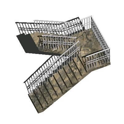 Escalera en u en 3d