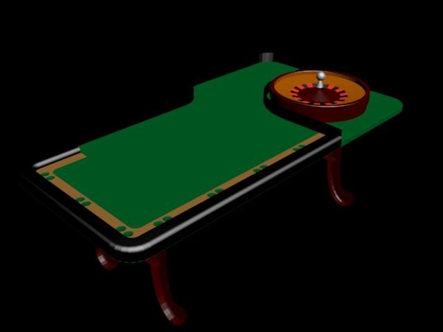Mesa de pôquer e roleta, máquinas
