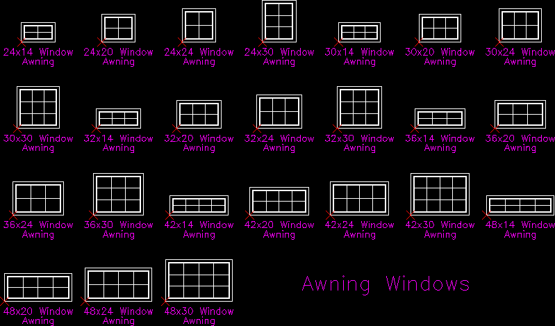 windows awning elevations
