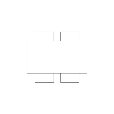 Mesa Rectangular 4 Sillas-Mod 4