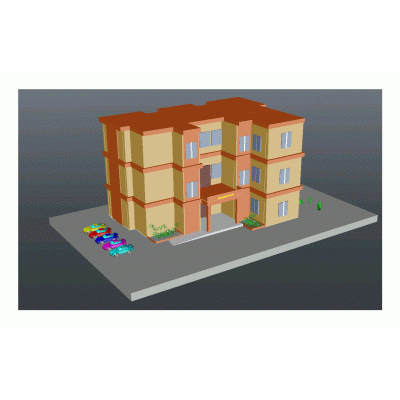 3d institutional building