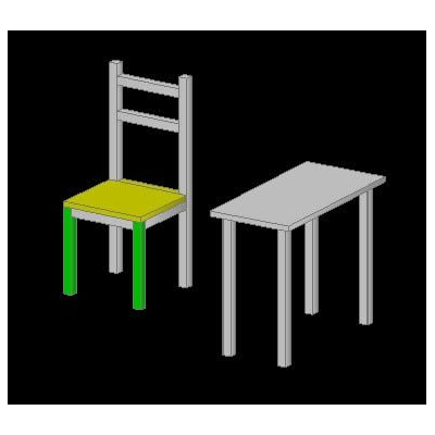 table and chair 3d