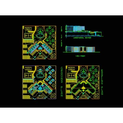 Tourist hotel design includes site plan and floor plan views