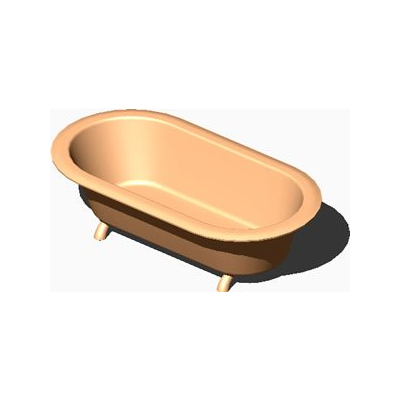 Banera exenta en 3d; bordes semicirculares