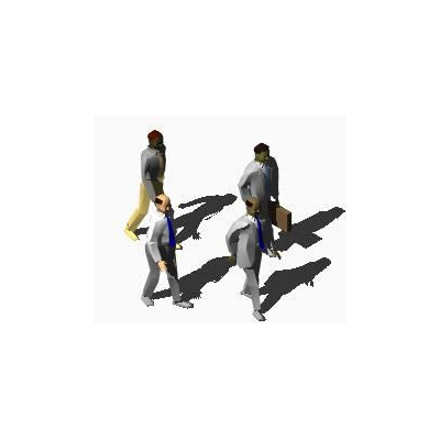 Hombres caminando 3d