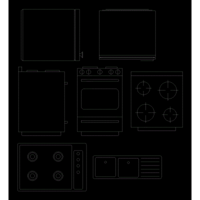 Mobiliario 2d cocina  .