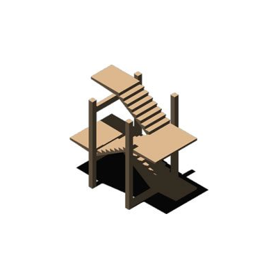 Escalera de 2 tramos en 3d