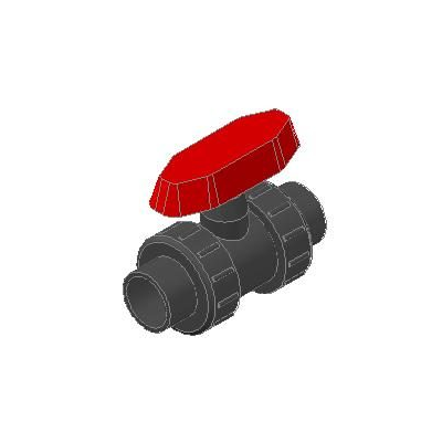 Valvula esferica de 1 pvc extremos para cementar 3d