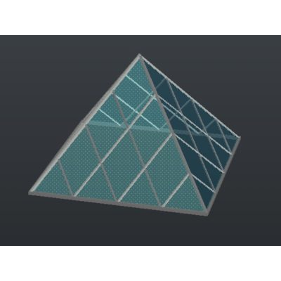 Piramide acristalada 3d autocad