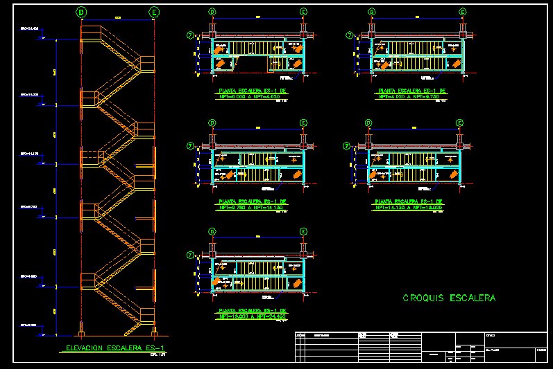 plan d'escalier en métal