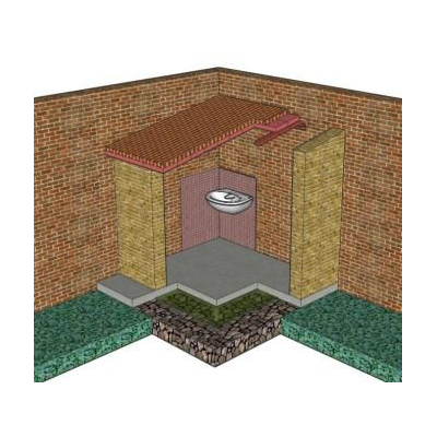 Detalle constructivo de caseta 3d