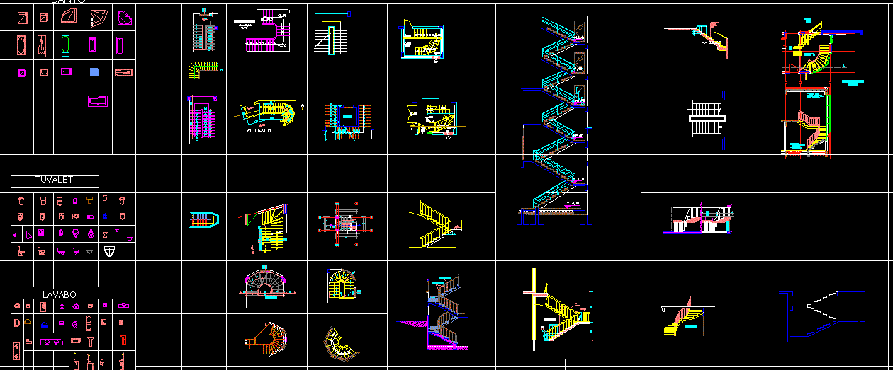 various stairs