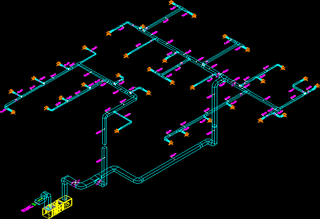 Isometrisches Diagramm des Stromkanals