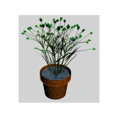 Flores en maceta 3d