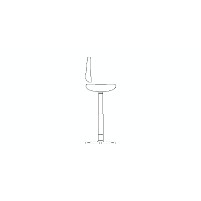 Taburete De Cocina En Alzado Lateral