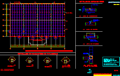 Bâtiment industriel 001 - détails des fondations et des colonnes