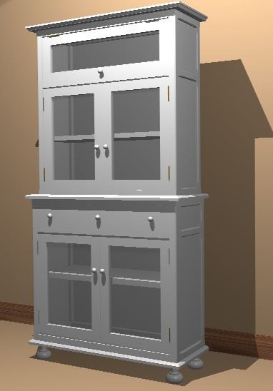 3d white cupboard