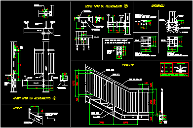 Escalera de seguridad de acero - detalles constructivos