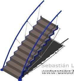 Foster and Partners Escalier 3D avec matériaux appliqués