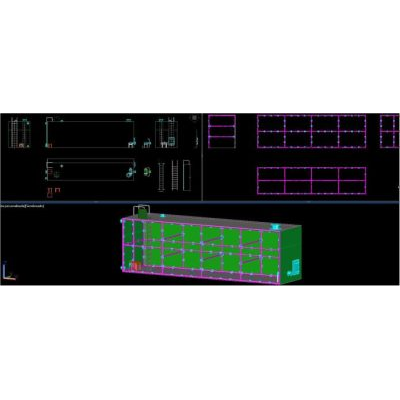 Tanque rectangular 800 bls 2d 3d