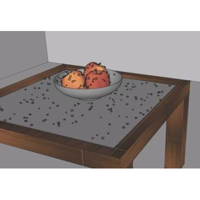 Table with 3D Fruit Bowl