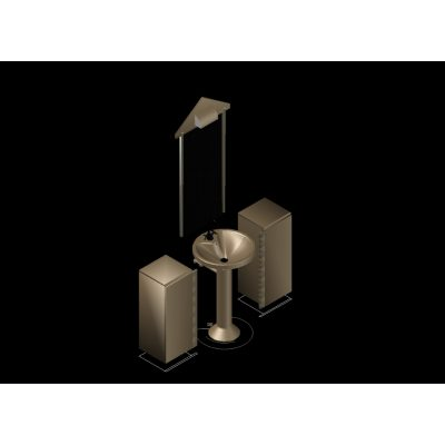 Lavatorio con mueble y espejo 3D