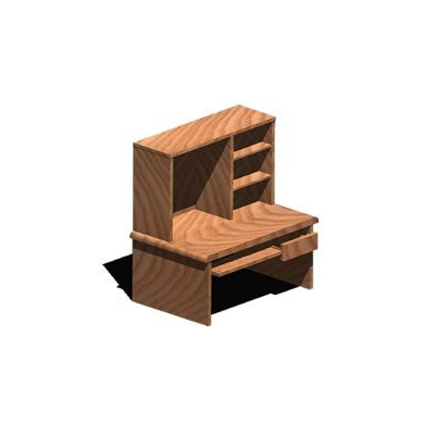 Escritorio de madera 3d