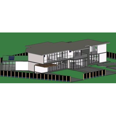 Casa bioclimática rural en 3D