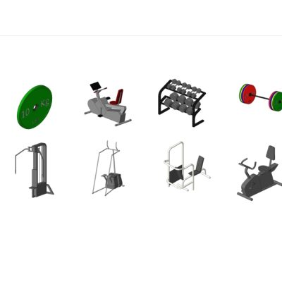 Pack de 58 objetos para equipamiento de gimnasio