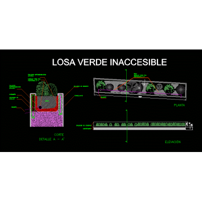 Losa verde inaccesible