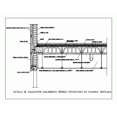 Detalle aislamiento termico proyectado autocad