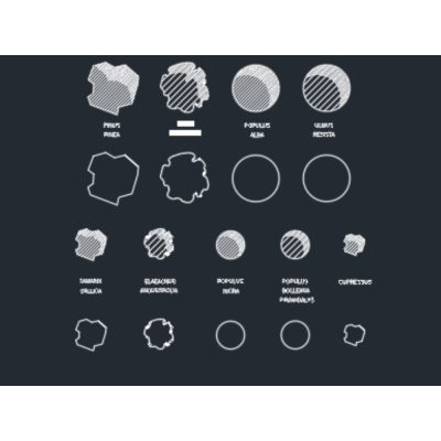 Arbustos y vegetacion para cad en 2d