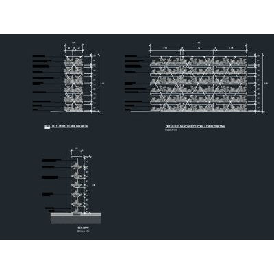 Plano de detalle para muro permeable verde