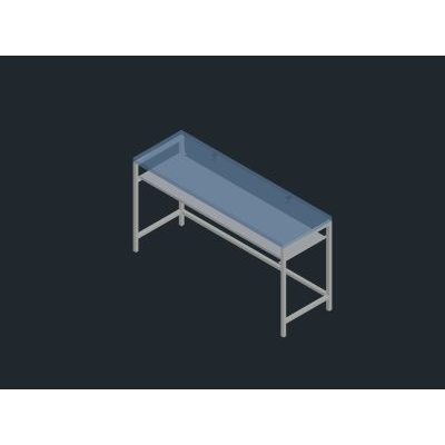 Escritorio de acero y madera