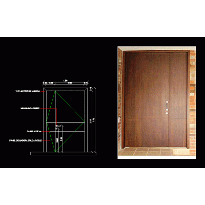 Puerta de madera 130 cm