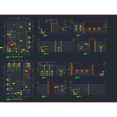 Sanitarios públicos - autocad.