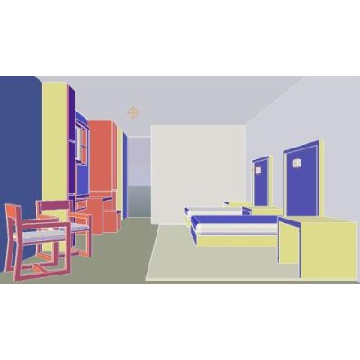 Habitación de Hotel Colorida