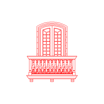 Balcon élégant avec des détails classiques