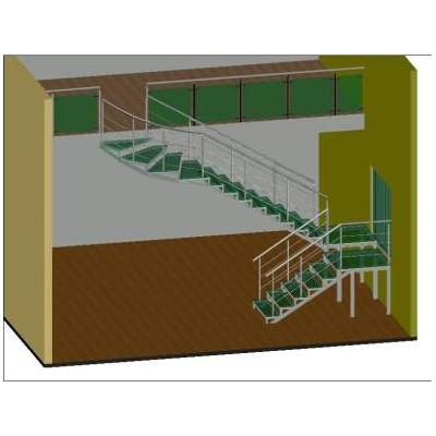 Escalera Metalica con Peldanos de Vidrio