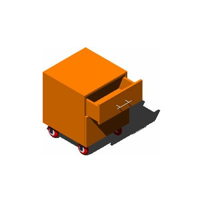 Cajonera con ruedas 3d
