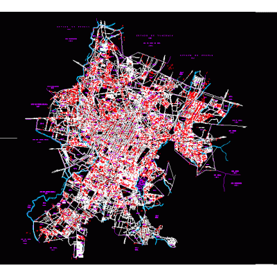 Plano topografico puebla; mexico