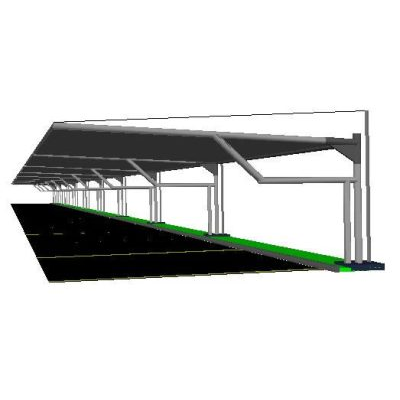 Techo estacionamiento comercial 3d
