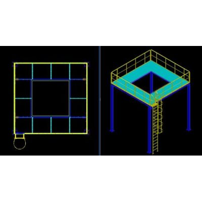 Plataforma para mantenimiento elevada 3d.