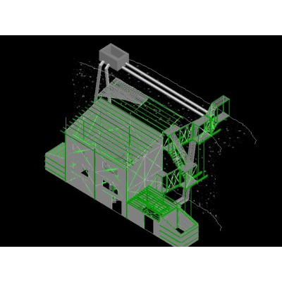 3d edificio estructuras metalicas