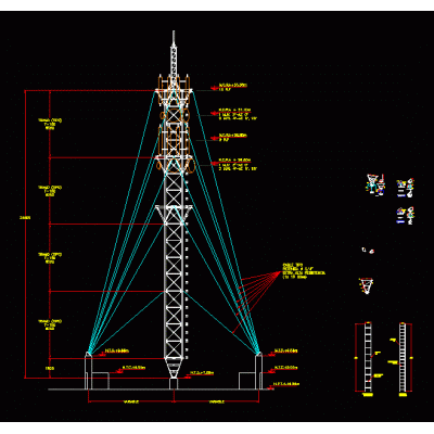 Torre arriostrada de telecomunicaciones