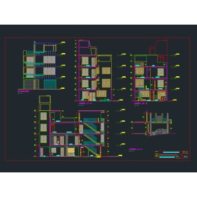 Proyecto DWG de Edificio Residencial de 4 Niveles