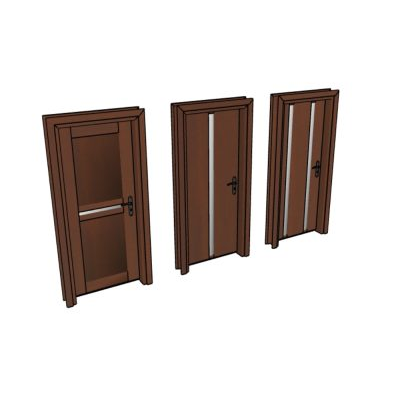 Puerta 3d en madera lista para renderizar